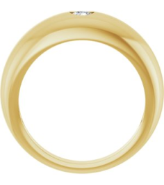9913 Ring Set 14K Yellow Lab-Grown Diamond Round 4 Mm Polished 14 Ct Lab-Grown Diamond Dome Ring