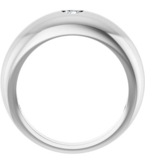 9913 Ring Set 14K White Lab-Grown Diamond Round 4 Mm Polished 14 Ct Lab-Grown Diamond Dome Ring