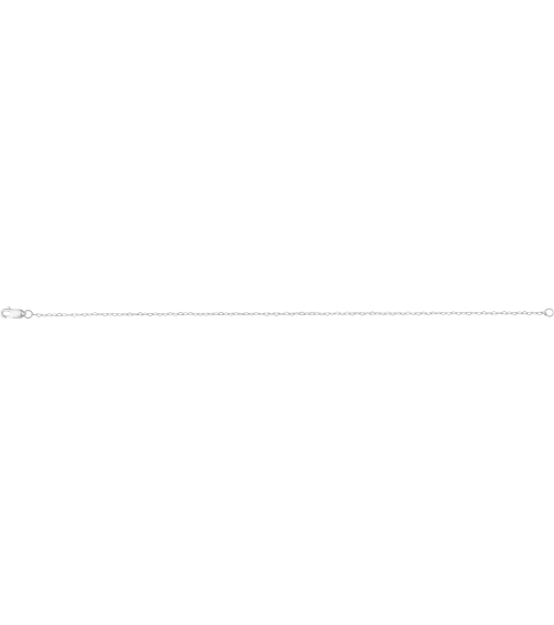 Ch1254 14K White Heart .8 Mm 7 In Lobster Clasp Polished Flat Heart Chain