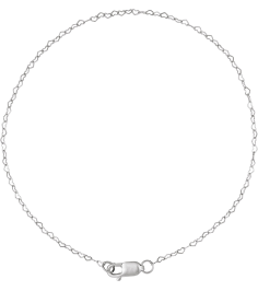 Ch1254 14K White Heart .8 Mm 7 In Lobster Clasp Polished Flat Heart Chain