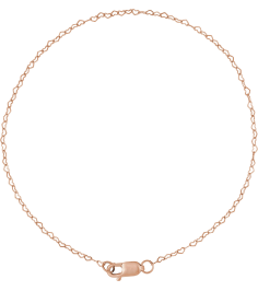 Ch1254 14K Rose Heart .8 Mm 7 In Lobster Clasp Polished Flat Heart Chain
