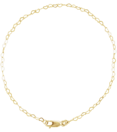 Ch1255 14K Yellow Heart 1.9 Mm 7 In Lobster Clasp Polished Flat Heart Chain