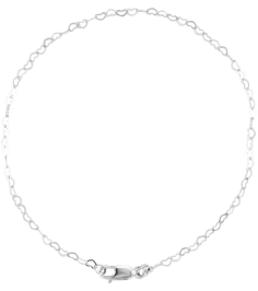 Ch1255 14K White Heart 1.9 Mm 7 In Lobster Clasp Polished Flat Heart Chain