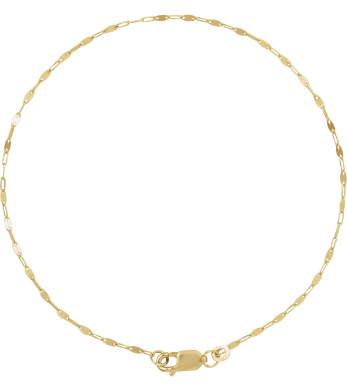Ch1256 14K Yellow Keyhole 1.5 Mm 7 In Lobster Clasp Polished Keyhole Chain