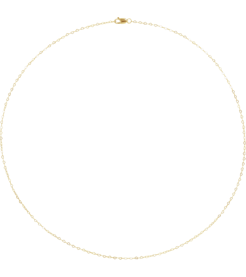 Ch1254 14K Yellow Heart .8 Mm 16 In Lobster Clasp Polished Flat Heart Chain