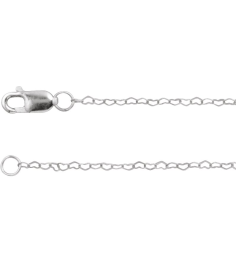 Ch1254 14K White Heart .8 Mm 16 In Lobster Clasp Polished Flat Heart Chain