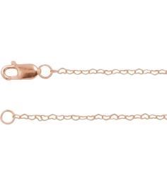 Ch1254 14K Rose Heart .8 Mm 18 In Lobster Clasp Polished Flat Heart Chain