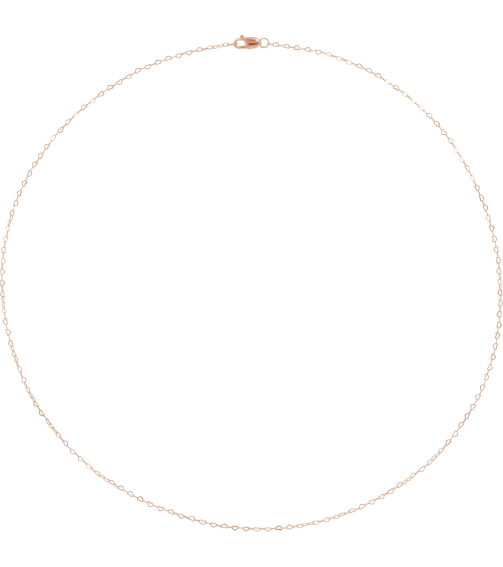 Ch1254 14K Rose Heart .8 Mm 24 In Lobster Clasp Polished Flat Heart Chain