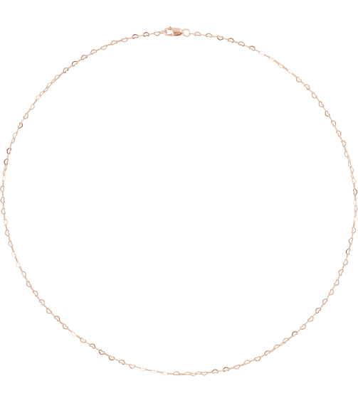 Ch1255 14K Rose Heart 1.9 Mm 24 In Lobster Clasp Polished Flat Heart Chain