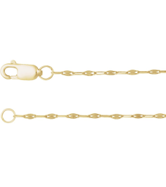 Ch1256 14K Yellow Keyhole 1.5 Mm 20 In Lobster Clasp Polished Keyhole Chain