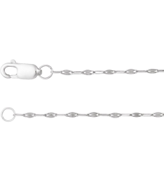 Ch1256 14K White Keyhole 1.5 Mm 18 In Lobster Clasp Polished Keyhole Chain
