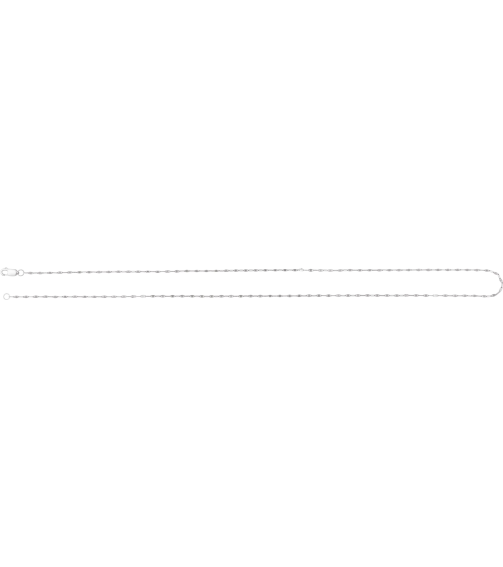 Ch1256 14K White Keyhole 1.5 Mm 18 In Lobster Clasp Polished Keyhole Chain