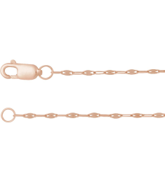 Ch1256 14K Rose Keyhole 1.5 Mm 18 In Lobster Clasp Polished Keyhole Chain