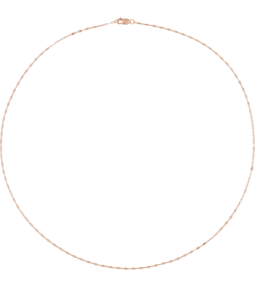 Ch1256 14K Rose Keyhole 1.5 Mm 18 In Lobster Clasp Polished Keyhole Chain