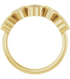 72427 Ring Set 14K Yellow Lab-Grown Diamond Heart 4 X 4 Mm Polished 1 18 Ctw Lab-Grown Diamond Bezel Set Ring