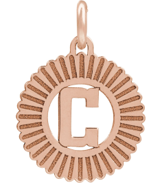 689251 Pendant 14K Rose Gold-Plated Sterling Silver Initial C 15 X 17 Mm Polished Sunburst Initial Pendant