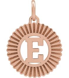 689251 Pendant 14K Rose Gold-Plated Sterling Silver Initial E 15 X 17 Mm Polished Sunburst Initial Pendant