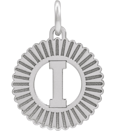 689251 Pendant 10K White Initial I 15 X 17 Mm Polished Sunburst Initial Pendant