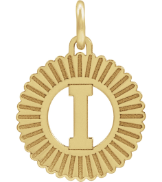 689251 Pendant 14K Yellow Gold-Plated Sterling Silver Initial I 15 X 17 Mm Polished Sunburst Initial Pendant