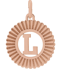 689251 Pendant 14K Rose Initial L 15 X 17 Mm Polished Sunburst Initial Pendant