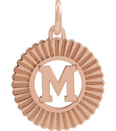 689251 Pendant 14K Rose Initial M 15 X 17 Mm Polished Sunburst Initial Pendant