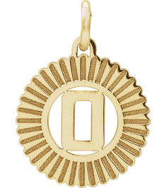 689251 Pendant 10K Yellow Initial O 15 X 17 Mm Polished Sunburst Initial Pendant