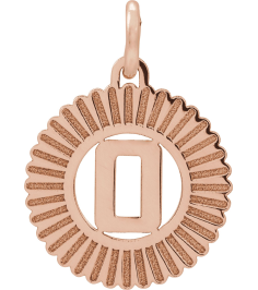689251 Pendant 14K Rose Initial O 15 X 17 Mm Polished Sunburst Initial Pendant