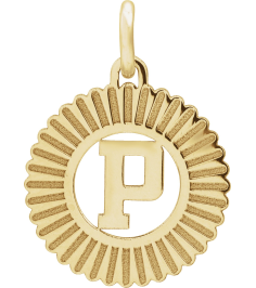 689251 Pendant 10K Yellow Initial P 15 X 17 Mm Polished Sunburst Initial Pendant
