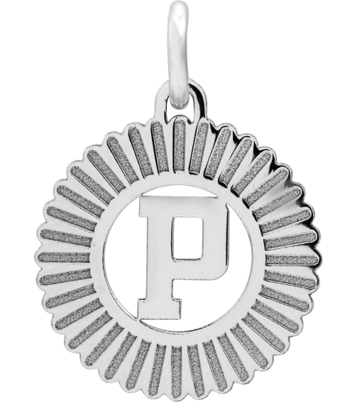 689251 Pendant Sterling Silver Initial P 15 X 17 Mm Polished Sunburst Initial Pendant