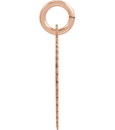689251 Pendant 14K Rose Gold-Plated Sterling Silver Initial R 15 X 17 Mm Polished Sunburst Initial Pendant
