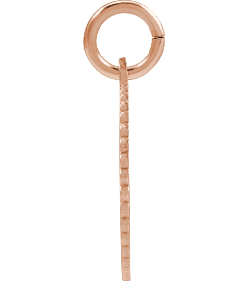 689251 Pendant 14K Rose Gold-Plated Sterling Silver Initial U 15 X 17 Mm Polished Sunburst Initial Pendant