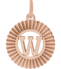 689251 Pendant 14K Rose Initial W 15 X 17 Mm Polished Sunburst Initial Pendant