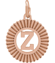 689251 Pendant 14K Rose Initial Z 15 X 17 Mm Polished Sunburst Initial Pendant