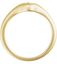 57976 14K Yellow Round 6.9 X 6.9 Mm Polished Polished Engravable Signet Ring