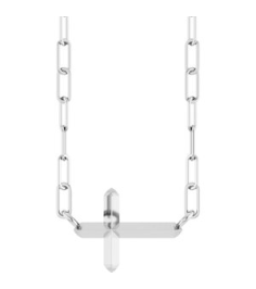 R50059 Necklace 14K White 11 X 7 Mm 18 In Polished Sideways Cross Necklace