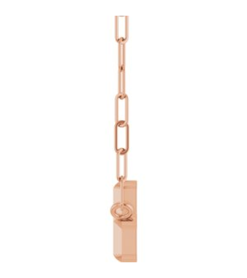 R50059 Necklace 14K Rose 11 X 7 Mm 18 In Polished Sideways Cross Necklace