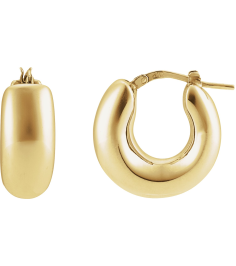 689254 Earring 14K Yellow 20 Mm 8.5 Mm Pair Hinged Polished Electroform Hoop Earrings