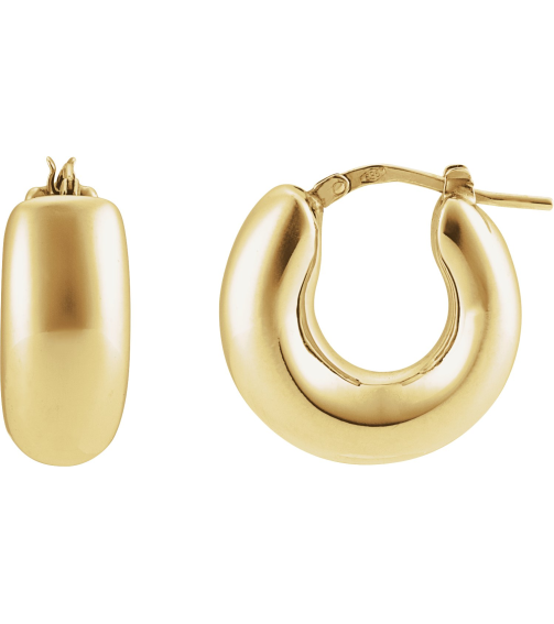 689254 Earring 14K Yellow 20 Mm 8.5 Mm Pair Hinged Polished Electroform Hoop Earrings