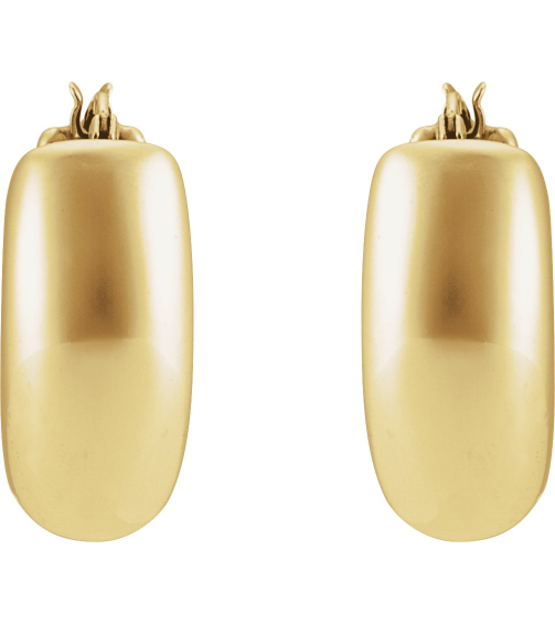 689254 Earring 14K Yellow 20 Mm 8.5 Mm Pair Hinged Polished Electroform Hoop Earrings