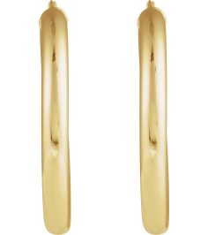 20270 Earring 14K Yellow 45 Mm 5 Mm Pair Catch Polished Round Tube Hoop Earrings