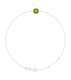 Brc935 Bracelet Set 14K White Round Natural Peridot 6 Mm 6 12-7 12 In Polished Natural Peridot Solitaire Bracelet