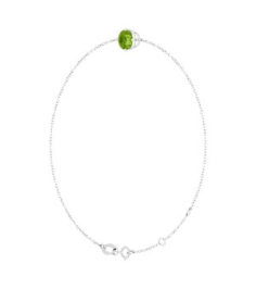 Brc935 Bracelet Set 14K White Round Natural Peridot 6 Mm 6 12-7 12 In Polished Natural Peridot Solitaire Bracelet