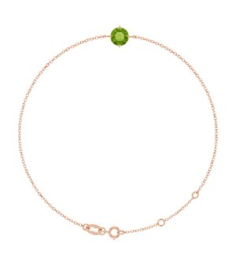 Brc935 Bracelet Set 14K Rose Round Natural Peridot 6 Mm 6 12-7 12 In Polished Natural Peridot Solitaire Bracelet
