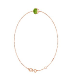 Brc935 Bracelet Set 14K Rose Round Natural Peridot 6 Mm 6 12-7 12 In Polished Natural Peridot Solitaire Bracelet