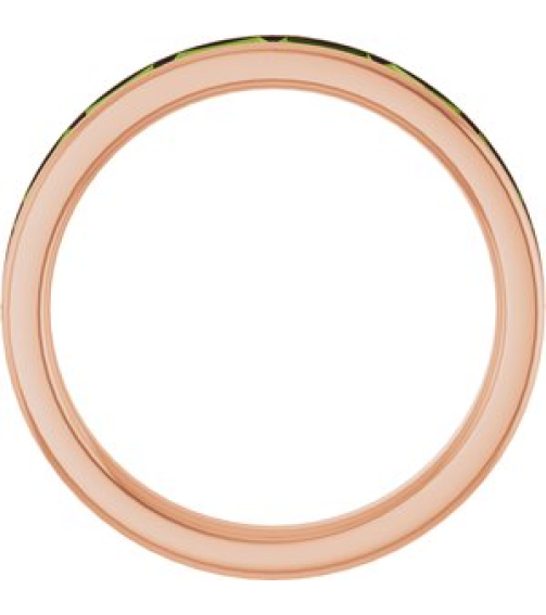 72331 Ring Set 14K Rose Natural Peridot Straight Baguette 4 X 2 Mm Polished Natural Peridot Stackable Ring