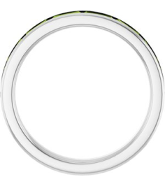 72331 Ring Set Sterling Silver Natural Peridot Straight Baguette 4 X 2 Mm Polished Natural Peridot Stackable Ring