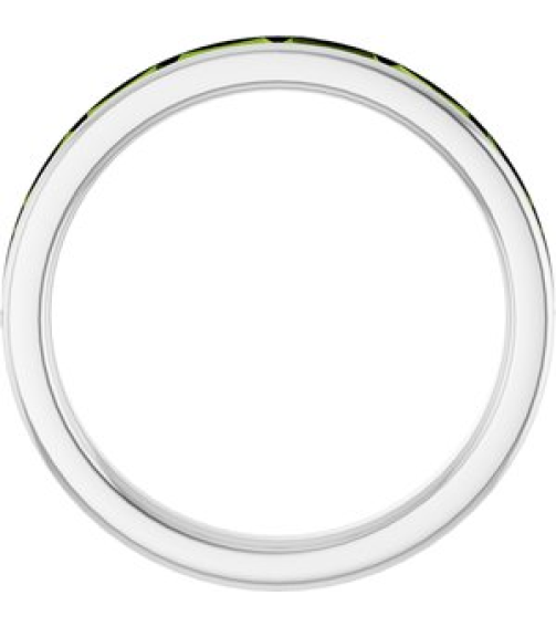72331 Ring Set Sterling Silver Natural Peridot Straight Baguette 4 X 2 Mm Polished Natural Peridot Stackable Ring