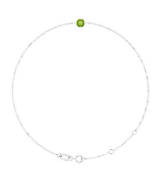Brc935 Bracelet Set 14K White Round Natural Peridot 4 Mm 6 12-7 12 In Polished Natural Peridot Solitaire Bracelet