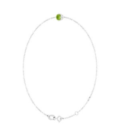Brc935 Bracelet Set 14K White Round Natural Peridot 4 Mm 6 12-7 12 In Polished Natural Peridot Solitaire Bracelet