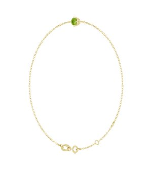 Brc935 Bracelet Set 14K Yellow Round Natural Peridot 4 Mm 6 12-7 12 In Polished Natural Peridot Solitaire Bracelet